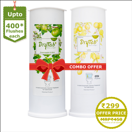 Mini DryTab Combo Greenapple with Mint🍏 & Lime🍋 Automatic Toilet Bowl Cleaner-Freshener
