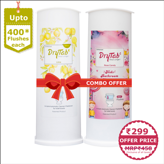 Mini DryTab Combo Lime🍋 & Rose Candy 🍭 Automatic Toilet Bowl Cleaner-Freshener
